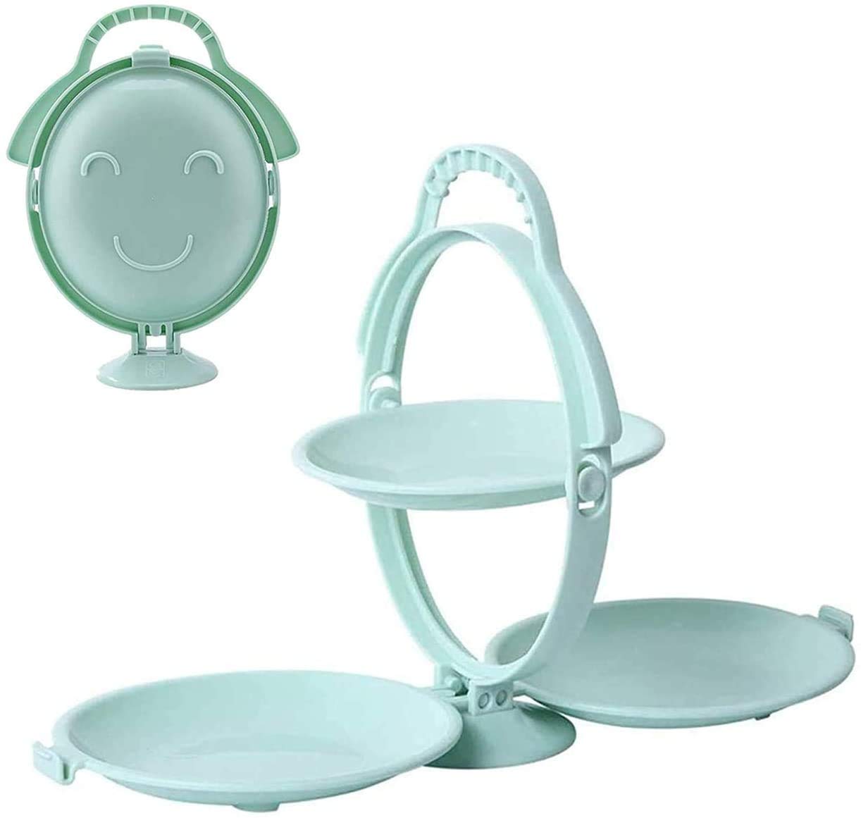 Kshavi Multi-Use Foldable 3 Layer Fruit Plate,Candy Dish,Mirror Shape Rotating Fruit Tray,Snack&Candy Plate, Fruit/Vegetable Tray Stand for Dining Table & Kitchen Counter