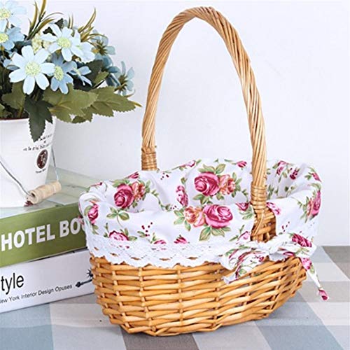 Cesta de mimbre con asa resistente y diseño tejido tradicional YUQI 7