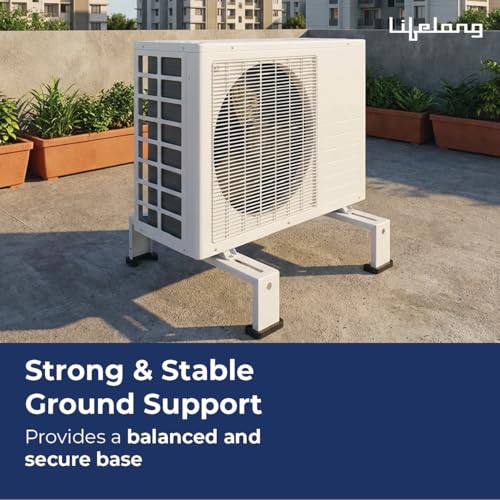 Image of Lifelong Floor Mount AC Stand for Split Air Conditioner Outdoor Unit | Heavy Duty Steel Compressor Support Frame | Rust Resistant Outdoor AC Base Stand | Stable Load Bearing Platform for Home & Office