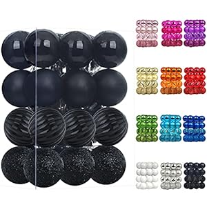 Emopeak 24Pcs Christmas Balls Ornaments for Xmas Christmas Tree – 4 Style Shatterproof Christmas Tree Decorations Hanging Ball for Holiday Wedding Party Decoration
