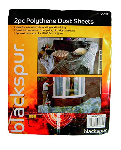Dust Foglio 2.74x3.65m (9x12ft) Polietilene 2pc 1