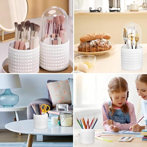 Make Up Organiser 360° Rotatable Cosmetic Organiser with Lid, Makeup Brush Holder Organiser - Image 2