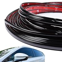 Selbstklebende Zierleiste 12mm*5m Chromleiste Selbstklebend Chromzierleiste Schwarz für Auto Karosserie Fenster Außen Dekoration (12mm)