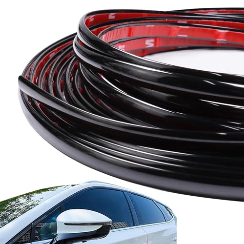 Tira Adhesiva Cromada Coche 12 mm x 5 m Molduras Cromadas Tira Cromada Adhesiva Noire para Coche para Decoración Exterior de Carrocería y Ventana (12mm)