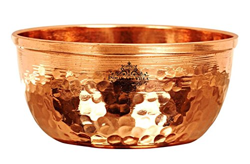 Indian Art Villa Hammered Copper Bowl, Serveware Dinnerware for Hotel Restaurant (Diameter 3.5 inch, Brown)