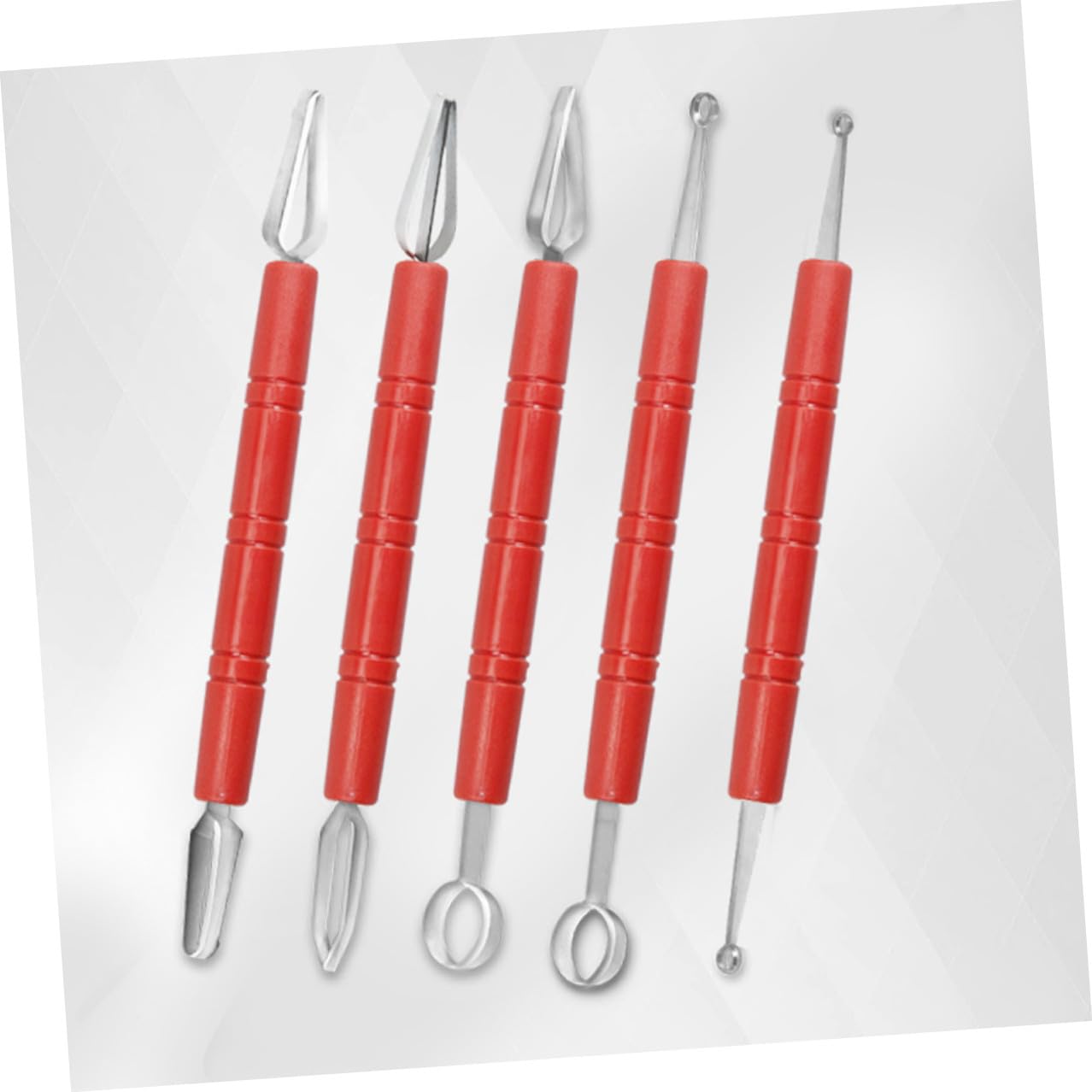 Healvian Kit de Herramientas Profesionales para Esculpir Arcilla y Cerámica, 5 Piezas de Acero Inoxidable y Abs, Portátil para Adultos y Niños, Manualidades y Modelado Artístico, Uso