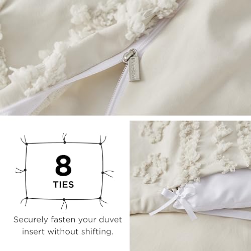 Image of Bedsure Boho Twin Duvet Cover, Soft & Comfortable Elegant Design Boho Bedding for Decoration, Machine Washable Comforter Cover for All Seasons,Includes 1 Duvet Cover & 1 Pillow Sham,Beige