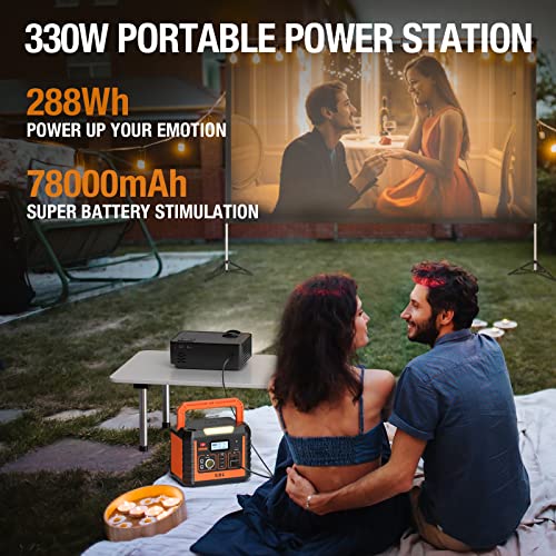 Ebl Portable Power Station 300, 110V/330W Pure Sine Wave Solar Generator (Solar Panel Not Included) - Peak 600W Backup Lithium Batteries Ac Outlet For Blackout Outdoors Camping Hunting Travel #TOP1