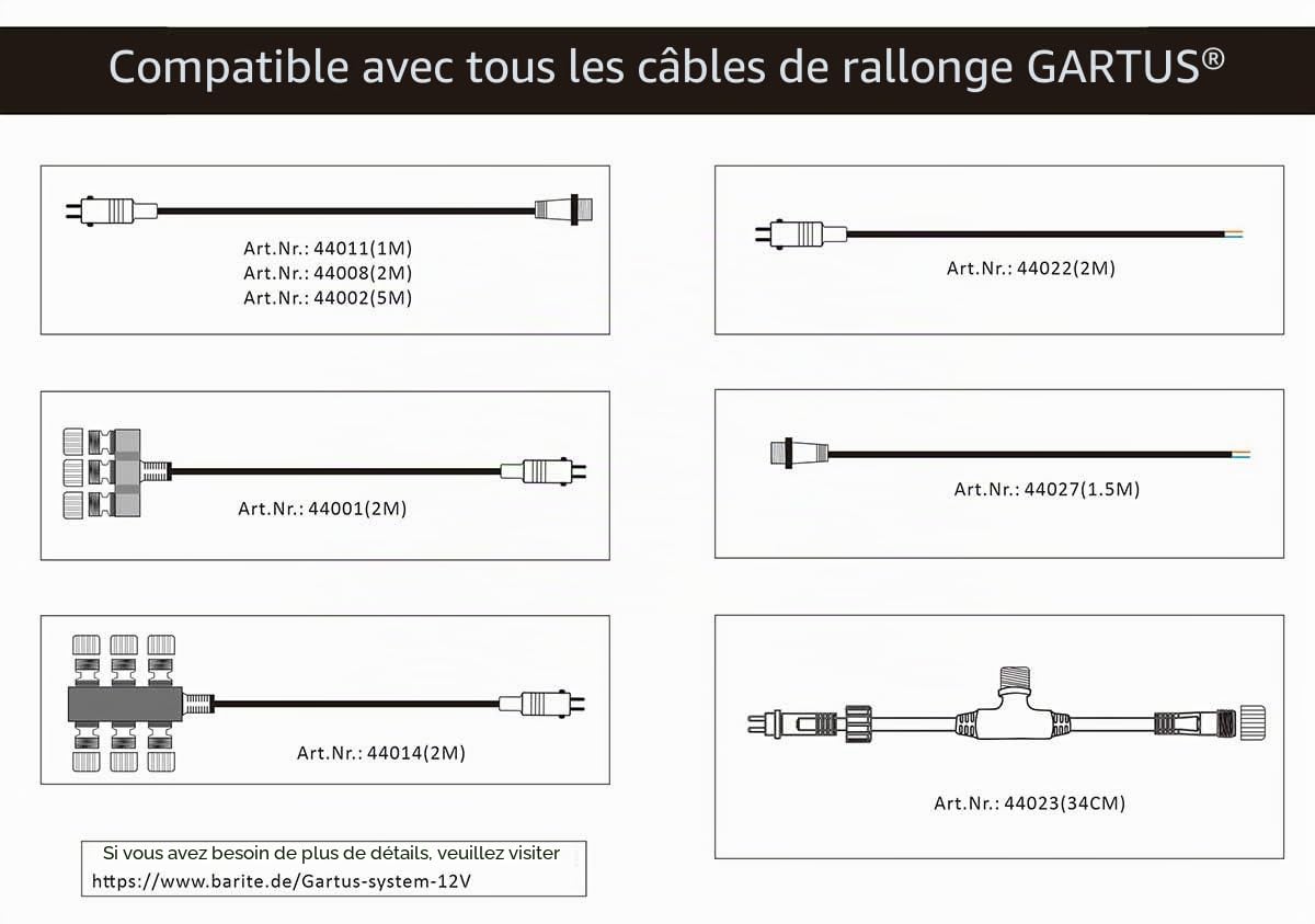 TDC 30 w bloc d'alimentation/transformateur: aC/aC/transformateur pour extérieur étanche iP67 extérieur tension d'entrée 230 v, sortie 12 v, connexion iP44 1,9 m de câble pour jardin/spot de jardin