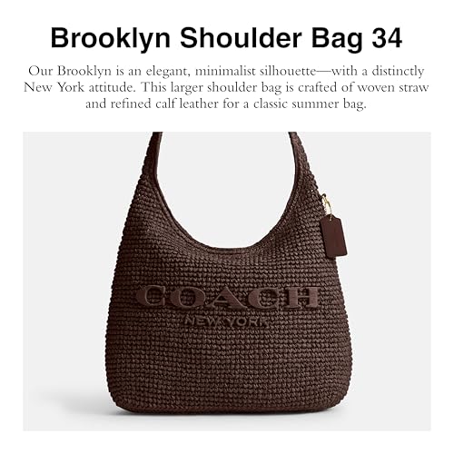 Image of COACH Brooklyn Shoulder Bag 34 in Straw
