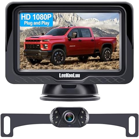 LeeKooLuu HD 1080P Backup Camera Rear View Monitor Kit Cover