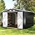 Aoxun 9.4x7.3x6.5 FT Outdoor Storage Shed, Garbage Can, Outdoor Metal Shed for Tool, Garden, Bike, Placed in Patio, Garden (Black)