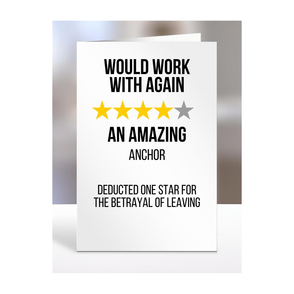 Would Work with Again, Funny Leaving Card for Anchor, Farewell, Great Gift for Colleagues, Boss, Manager, Goodbye, Christmas, Joke, Silly, Gag, A5-223a_36