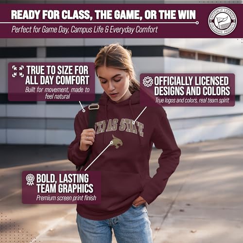 Sudadera unisex NCAA granate con capucha manga larga Campus Colors XL 5