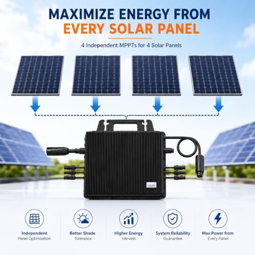 Image of TSUN GEN3 TSOL-MS2000 Solar Microinverter 4-in-1 Trunk Cable | 2000W Output | 4 Independent MPPT | Supports 600W Panels | IP67 Waterproof | Wi-Fi Monitoring | Grid-Tied Solar Inverter