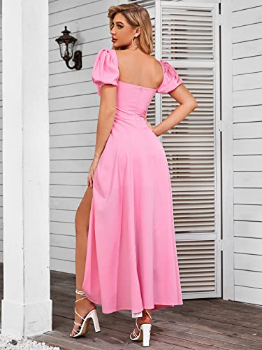 Image of KUTUMAI Women Summer Puff Sleeve Off Shoulder Floral Flowy Long Maxi Dress