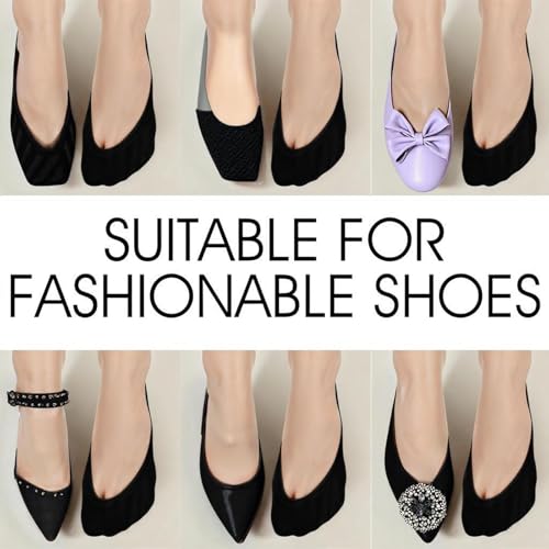 Ouligay 3 Pairs No Show Socks Women, Black Thin Nylon Socks for Flats Non Slip, Liner Sock for Spring Summer, No See Invisible Sock for Women Men3