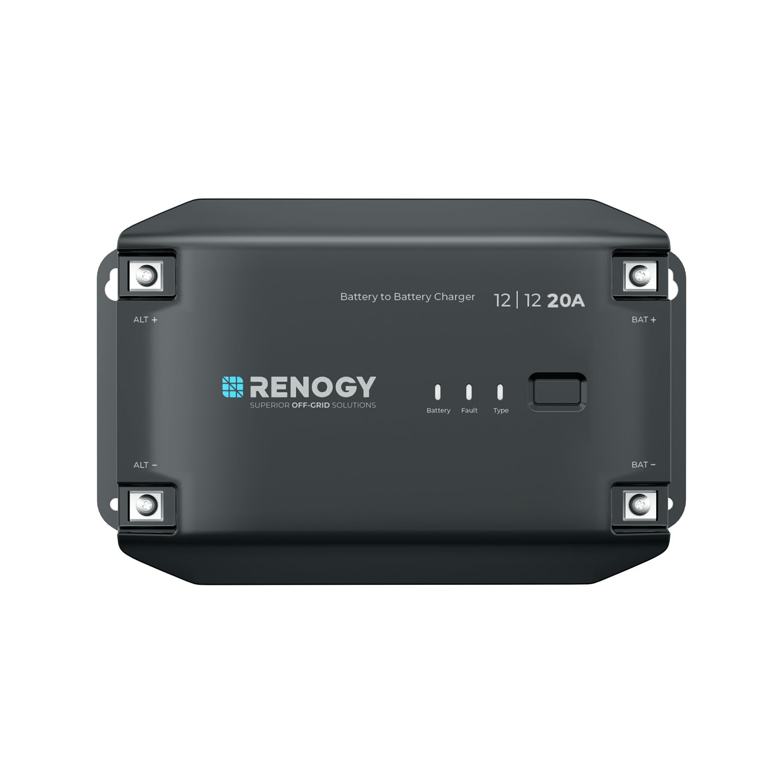 Renogy Caricabatterie DCDC da 20 A, 12 V, AGM, flooded, gel e batteria al litio, protezione contro il surriscaldamento