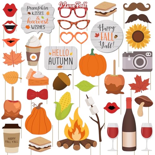 Fall Photo Booth Props Happy Fall Yall Photo Booth Props for Harvest Festival Pumpkin Patch Party Decorations & Autumn Party Favors