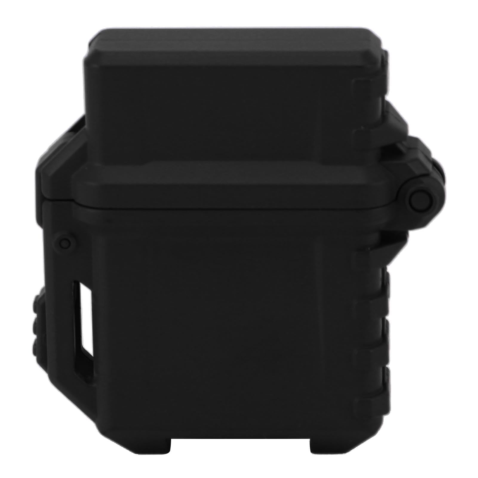 Custodia per accendino compatta e portatile, impermeabile, a lunga durata, struttura in nylon, protezione contro olio, graffi e calore, si aggancia alle borse, ideale per (Negro)