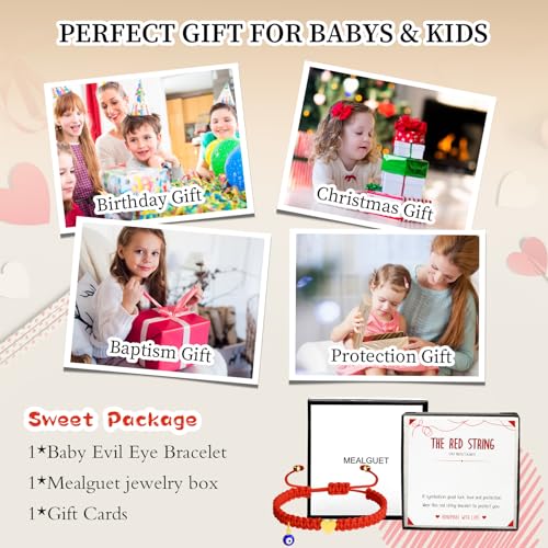 MEALGUET Lucky Red String Kabbalah Bracelets for Kids, Handmade Braided Cord and Rotating Evil Eye Hamsa Hand Jewish Amulet Gift Jewelry for Boys Girls Son Daughter Children Protection3
