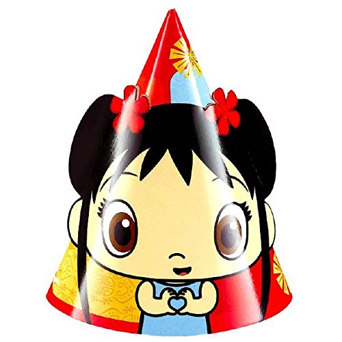Adorable Ni Hao Kai Lan Paper Cone Party Hats (8 Piec
