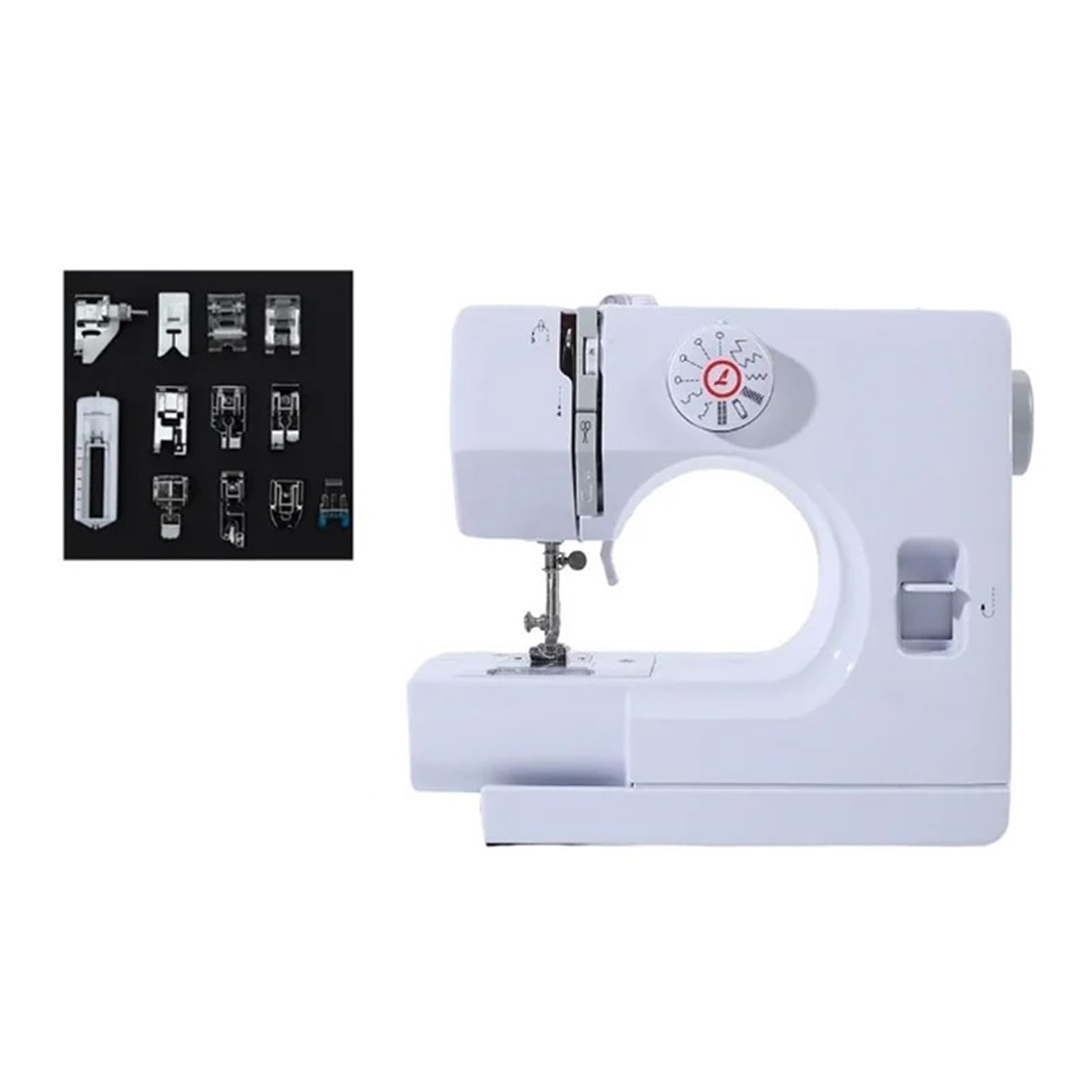 Macchina Da Cucire Elettrica Portatile For Macchine Domestiche Con 12 Modelli Di Punto Integrati. Controllo Della Velocità Regolabile(A With 12 kit)