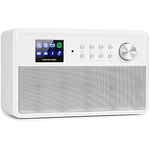 auna Connect Link - Smart Radio, Internet/DAB + / FM Radio, Spotify Connect, Amazon Music, Bluetooth Function, App Control via UNDOK, 2.4" HCC Display (High Contrast and Colour), AUX Input - White Cover