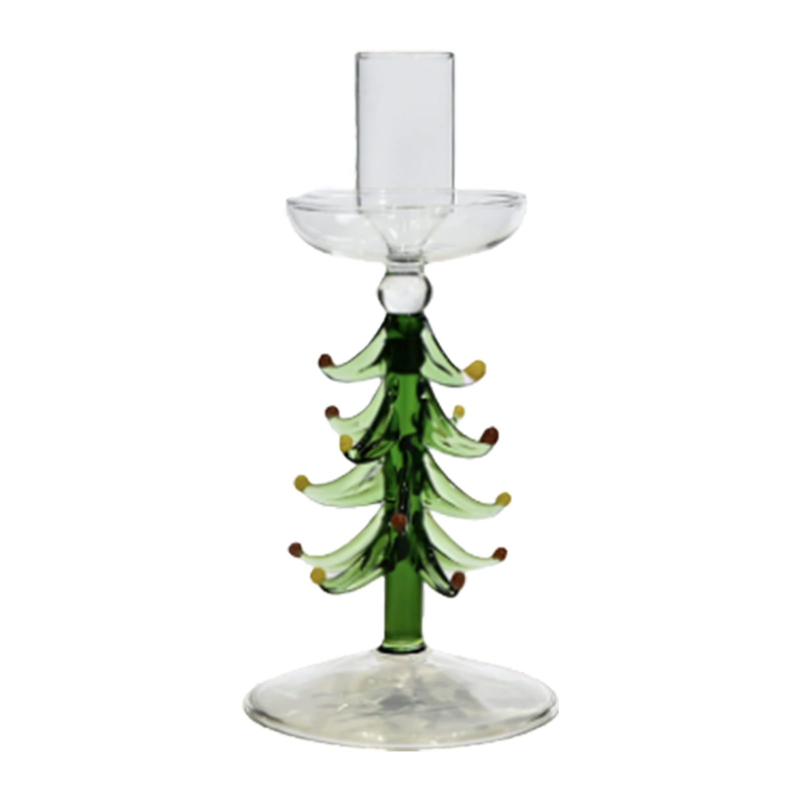 Kalttoy F Borosilicate Tree Candleholder Artisanal Craftsmanship, Accommodates Standard Waxlights, Permanent Holiday Centerpiece Artisanal Borosilicate Glass Candleholders