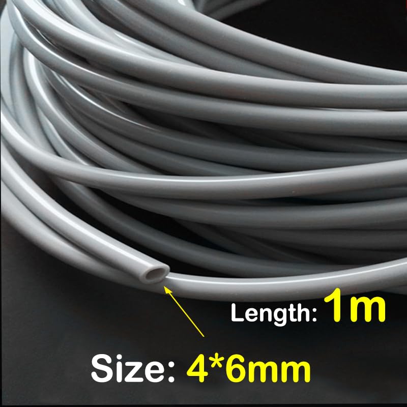 drain hose Beer Milk Rubber Hose Pipe Soft 1 meter Flexible 1 Meter Food Grade Gray Silicone Tube Gel dia. 3mm 4mm 5mm 16mm 19mm water pump(Color:4x6mm)
