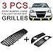 WWWFZS Kratka kratka grill lampa przeciwmgielna kratka samochód przód + lewy + prawy zderzak dolne światło przeciwmgielne kratka wentylacyjna pasuje do POLO-GTI 06-09 MK4 9N3 ABS czarny automatyczny (kolor: 3 kratki)