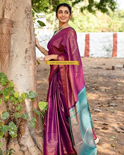 Image of Avantika Fashion Women's Classy Kanjivaram Soft Lichi Silk Banarasi Saree With Blouse Piece