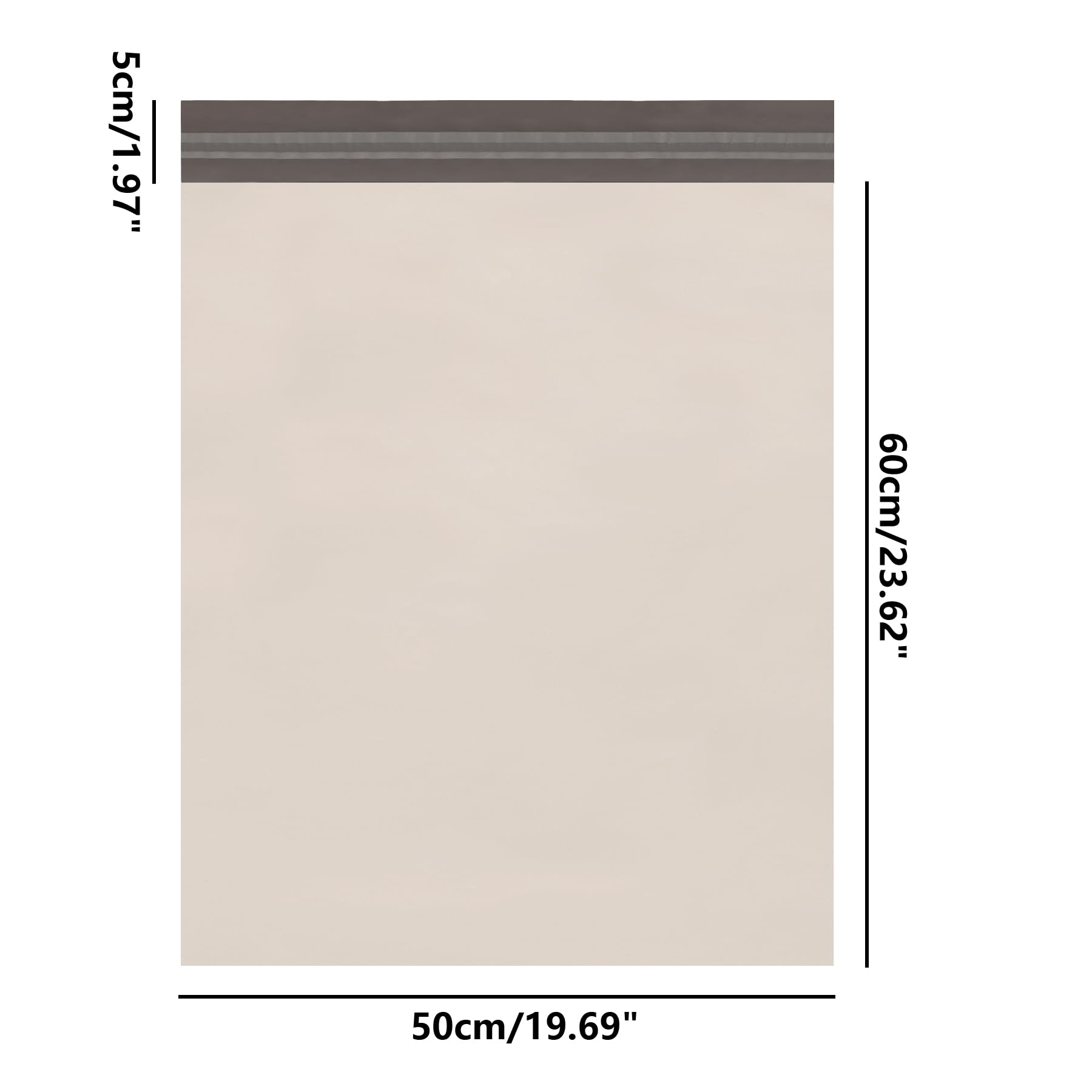 Worki wysyłkowe, samoprzylepne, wodoodporne, odporne na rozdarcie, grube plastikowe torby pocztowe dla małych firm (beżowe 50 x 60 cm) 100 szt