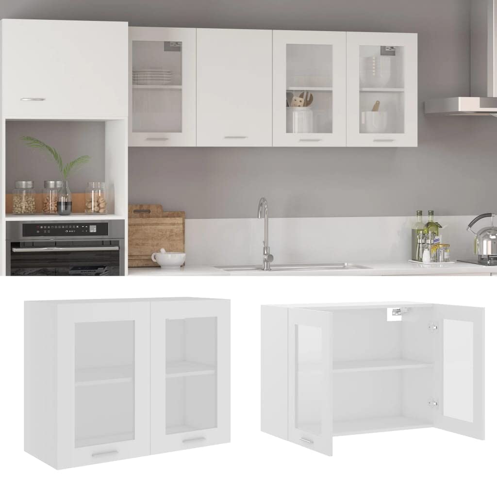 vidaXL Vitrine Suspendue Lyon Blanc 80 x 31 x 60 cm Bois d'ingénierie