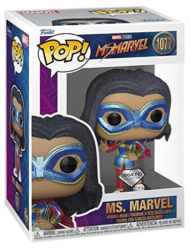 Funko Pop! Marvel: Ms. Marvel - Diamond Collection Hot Topic Exclusive Vinyl Bobble-Head - #1077, Multicolor - Image 2
