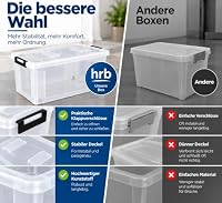 HRB Aufbewahrungsbox mit Deckel aus Kunststoff, 60 Liter, 2 Stück – Ansicht 6
