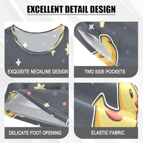 senya Funny Duck Swim S Summer Pajamas Set Short Cotton Sleepwear 2 Piece4