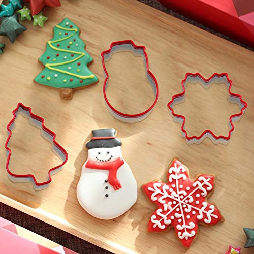 Fasaka Cookie Cutters Stainless Steel 6Pcs Christmas Cookie Cutter Set – Christmas Tree, Snowflake, Christmas Crutch, Snowman, Angel, Christmas Socks #TOP4