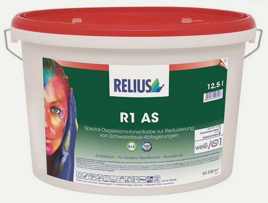 RELIUS R1 AS - PITTURA LAVABILE ANTI POLVERE - ANTI NERO 3 lt