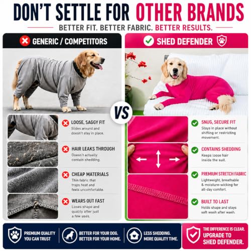 Image of Shed Defender Original Dog Onesie for Shedding Control - Seen on Shark Tank, Lightweight Breathable Dog Suit, Bodysuit for Dogs, Recovery Suit, Anxiety Relief, Full Coverage, Easy On /Off, Dog Jumpsuit