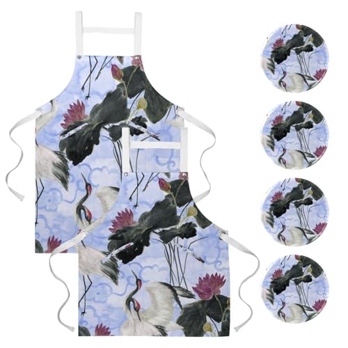 Tablier de serveuse anti-tache avec 4 broches amovibles pour restaurant et cuisine