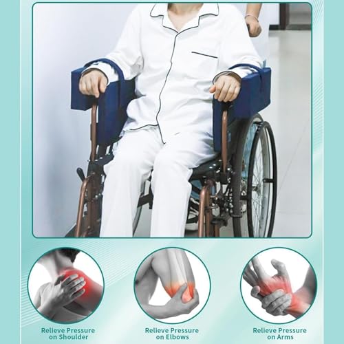 Almohadillas para reposabrazos de silla de ruedas, cojín de apoyo lateral con correa de fijación, fácil de limpiar para personas mayores y personas con discapacidad, 10 cm de ancho