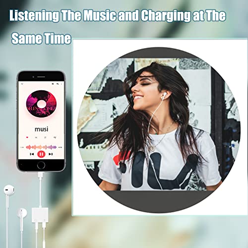 Headphone Adapter For Iphone,[Apple Mfi Certified] 2 Pack 2 In 1 Lightning To 3.5Mm Aux Audio And Charge Jack Adapter Splitter Dongle For Iphone 14/13/12/11/Xs/Xr/X 8/Ipad, Support All Ios System #TOP5