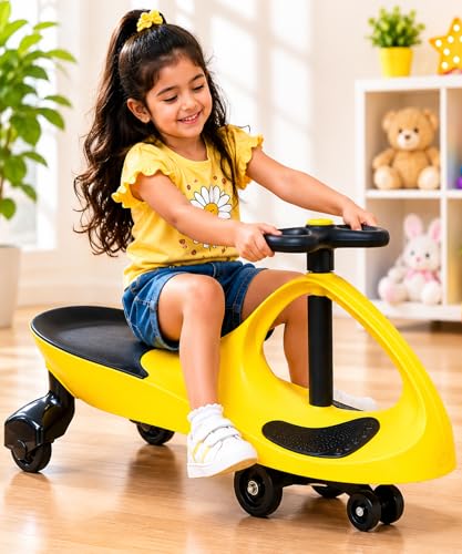 Image of Wishmaster Kids Wiggle Car Ride On Toy for Boys & Girls, Swing Magic Car with Smooth Wheels, No Battery Ride On Car for Indoor & Outdoor Play, Age 3+ Years
