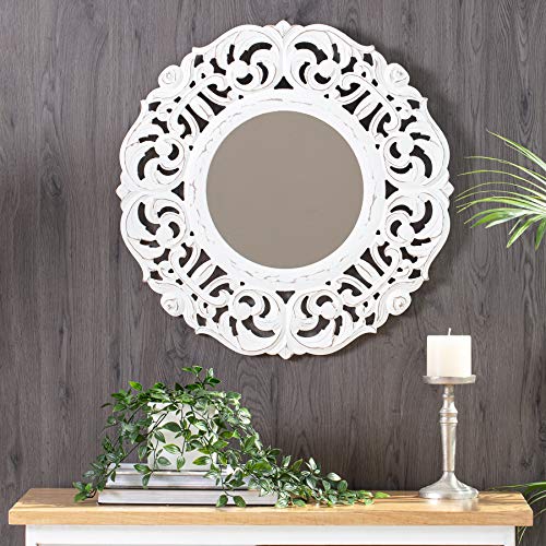 Habitat Temora Decorative Mirror, Distressed White #TOP5