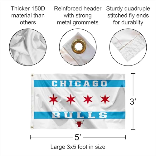 Drapeau Chicago Bulls anti décoloration pour météo difficile - 2
