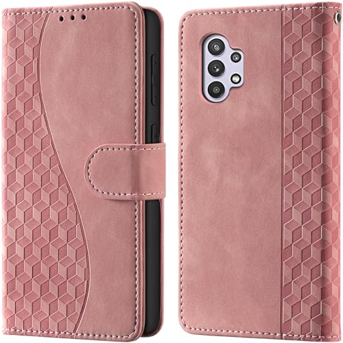 Flip Wallet Case For Samsung Galaxy A32 5G PU Leather Pink