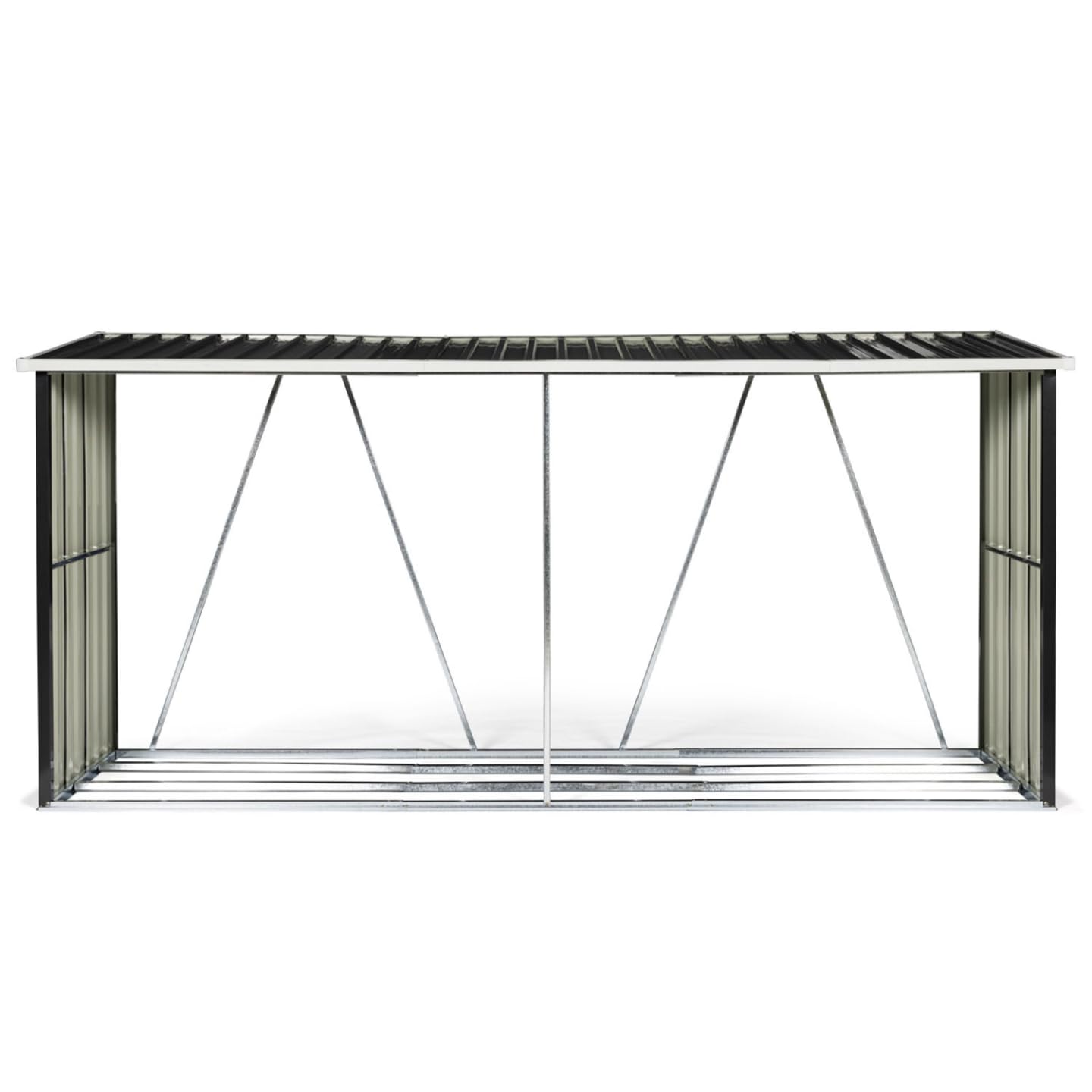 IDMarket - Abri de Stockage 4 m³ Gris en Acier galvanisé pour bûches
