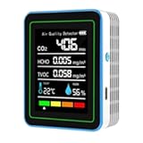 5-in-1 air Quality Monitor&comma; Professional air Quality Detector with CO2 Monitor&sol;Formaldehyde&sol;TVOC&sol;Temperature&sol;Humidity&comma; Suitable for Home&comma; Hotel&comma; Office&comma; car