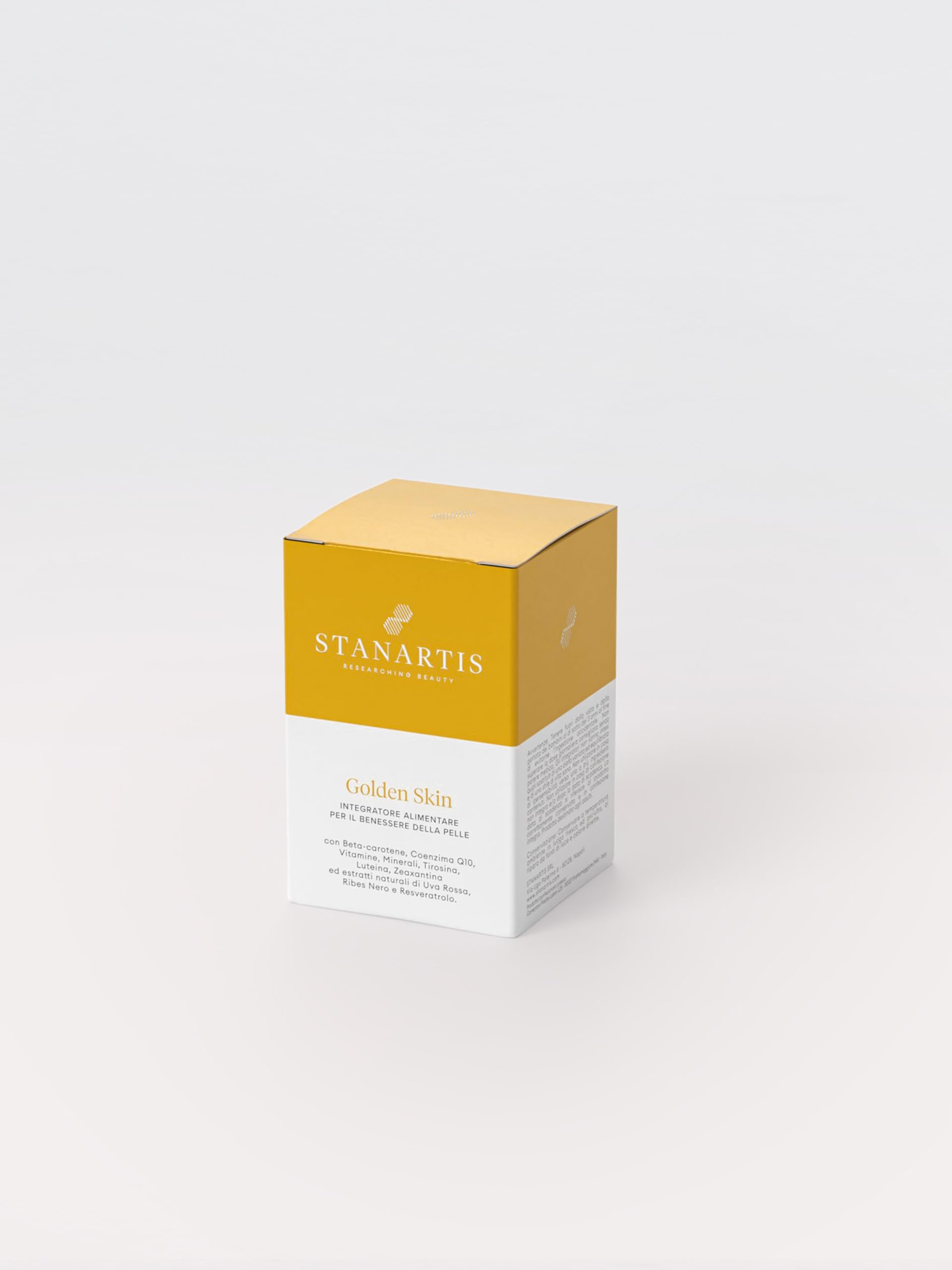 Stanartis Integratore Pelle Abbronzante Golden Skin – Beta Carotene Rame Selenio Vitamina C ed E – Abbronzatura Intensa e Uniforme – 30 Compresse da 550 mg